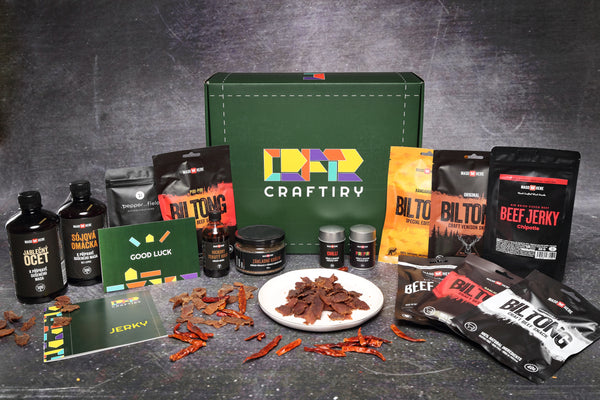 Tasting jerky and biltong + a kit for preparing homemade dried meat