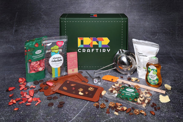 A gift kit for making chocolate