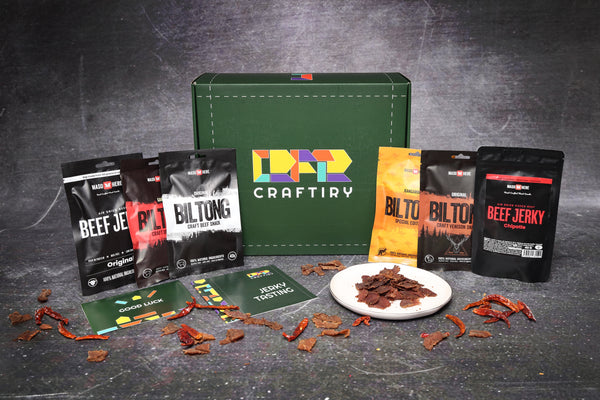 Home tasting of 6 types of jerky and biltong
